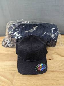 lot 54A image: 49 Brand New Yupoong Navy FlexFit Hats OSFM A