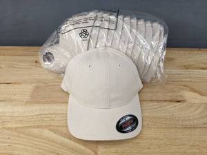lot 361 image: 12 Brand New Stone Yupoong Hats, Flexfit Size LXL A