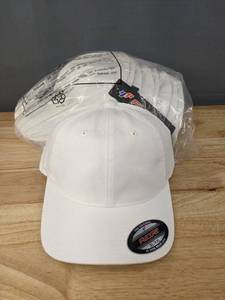 lot 84C image: 9 Brand New Yupoong White Hats, Flexfit XLXXL A