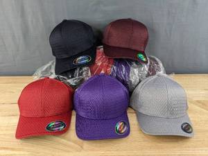 lot 18 image: 16 Brand New Yupoong FlexFit Hats in Multiple Colors OSFM A