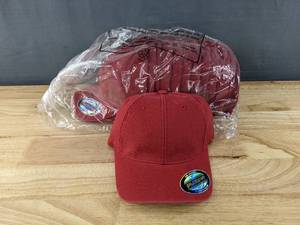 lot 367 image: 9 Brand New Red Youth Yupoong OSFM Hats A