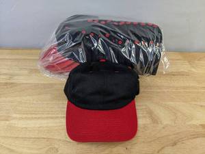 lot 119A image: 12 Brand New Advantage Series LTD Black and Red Hats OSFA A