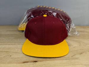 lot 9A image: 12 Brand New Yupoong Gold and Cardinal Hats OSFM A