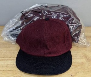 lot 407A image: 12 Brand New Yupoong Velcro Navy and Maroon Hats One Size Fits Most A