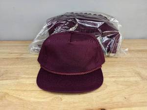 lot 137A image: 12 Brand New Yupoong Maroon Hats Youth OSFM A