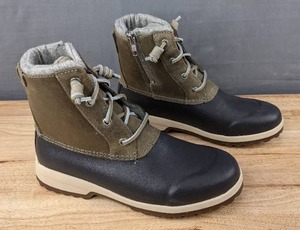 lot 143J image: Brand New Sperry Maritime Repel Grey & Navy Snow Boot Womens Size 7M L