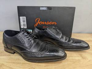 lot 156A image: Jousen Black Oxford Dress Shoes, Mens Size 11 L