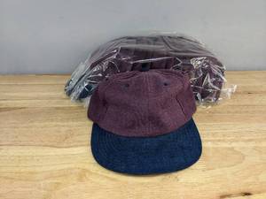 lot 172A image: 48 Brand New Yupoong NavyPlum Hats OSFM A
