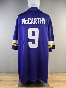lot 42A image: Brand New Nike Minnesota Vikings #9 J.J. McCarthy Purple Jersey Mens XL I
