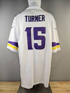 lot 75C image: Brand New Nike Minnesota Vikings #15 Dallas Turner White Jersey Mens XL I