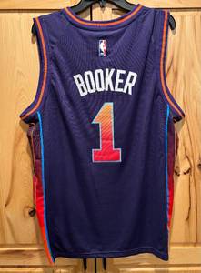 lot 90B image: Brand New Nike Devin Booker Phoenix Suns City Edition NBA Jersey Mens Size Large 50 I
