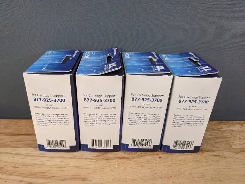 lot 73A image: 4 Boxes of Brand New Remanufactured DataProducts Ink Cartridges- HP 952 Y