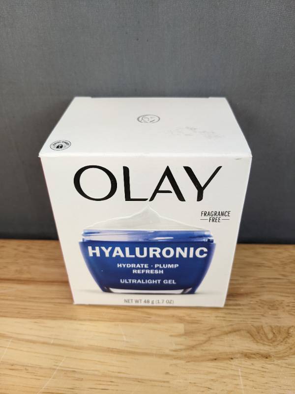 lot 48D image: Brand New Olay Skincare Regenerist Hyaluronic Acid  Peptide 24 Gel All Facial Moisturizer and LOreal Paris Revitalift Pure Hyaluronic Acid Serum L