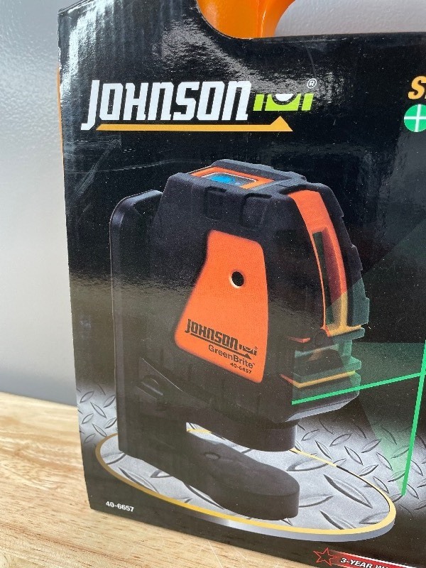 lot 25B image: Brand New Johnson Level Self-Leveling Cross-Line Laser $349 Retail O