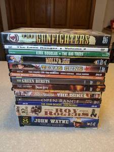 lot 417 image: 14New and Used WesternMilitary DVDs John Wayne Roy Rogers Kirk Douglas P