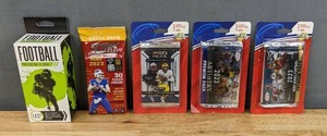 lot 38B image: Brand New NFL Football 2023 Panini Score Pack, Collectors Edge Hanger Box, 2023 Sage Artistry Premium 2 Packs & 1 Card, 2022 Pro Picks 2 Packs & 1 Card and 2023 Sage High Series 2 Packs & 1 Card I