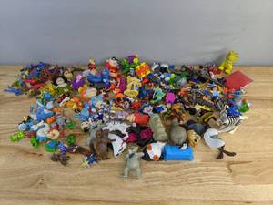 lot 121 image: Large Collection of Assorted Toy FigurinesKids Meal Toys - Pokemon, 90s Disney TV Shows, Winnie the Pooh, DuploPlaymobil People, and more E