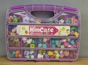 lot 66 image: KinCase Carry Case & Assortment of Small Shopkin Toy Mini-Figures E
