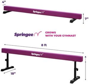 lot 22B image: New 8 ft Balance Beam Gymnastics Equipment for Home, Adjustable, Solid Purple Suede Balance Beams with Two Locks for Stability and Safety - Professional Gymnastics Gifts for Boys and Girls T