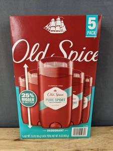lot 48 image: Brand New Old Spice 5-Pack Pure Sport High Endurance Deodorant L