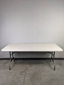 lot 98 image: White Table with Collapsable Legs N