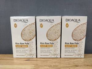 lot 43 image: (3) Rice Raw Pulp Firming Sleeping Mask Q