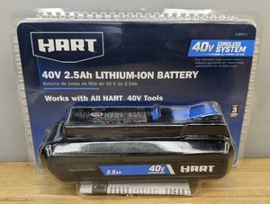 lot 48B image: Brand New Hart 40 Volt 2.5Ah Battery Accessory, Lithium-Ion, On-Board Fuel Gauge O