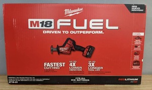 lot 47B image: Brand New Milwaukee M18 FUEL 18V Lithium-Ion Brushless Cordless HACKZALL Reciprocating Saw Kit W(1) 5.0Ah Batteries, Charger & Tool Bag $299 Retail O