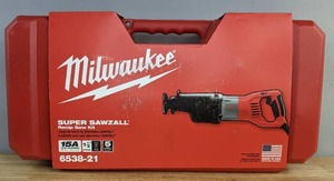 lot 16C image: Brand New Milwaukee 15 Amp 1-14 in. Stroke Orbital SUPER SAWZALL Reciprocating Saw with Hard Case O