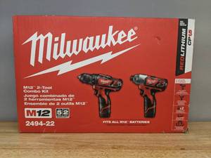 lot 2A image: Brand New Milwaukee M12 Cordless 2-Tool Combo Kit O