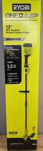 lot 16B image: Brand New Ryobi ONE HP 18V Brushless 13 in. Cordless Battery String Trimmer $169 Retail O