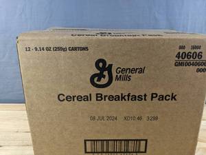 lot 425 image: Brand New Case of 12 General Mills Cereal Breakfast 8-Packs $61.92 Retail L