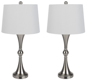 lot 118 image: LOT OF 2 Lavish Home Table Lamps - Lamps with USB Charging Ports