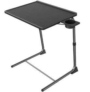 lot 129 image: Adjustable TV Tray Table - TV Dinner Tray on Bed & Sofa, Comfortable Folding Table