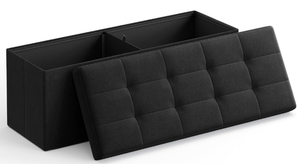 lot 146 image: SONGMICS Folding Storage Ottoman Bench, Storage Chest, Foot Rest Stool