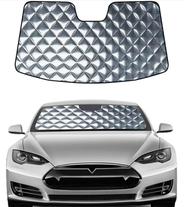 lot 176 image: LOT OF 6 Pigenius Windshield Sunshade, Foldable Car Front Window Sun Shade Customized for 2018-2024 Tesla Model 3
