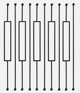 lot 177 image: Sidasu Wrought Iron Baluster Rectangular Hollow Stair Spindles Square