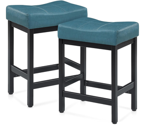 lot 196 image: LOT OF 2 KATDANS Bar Stools, Counter Height Saddle Bar Stools