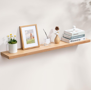 lot 268 image: Floating Shelves for Wall, Farmhouse Rustic Wooden Deep Wall Shelves