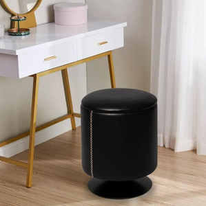 lot 312 image: Storage Ottoman with Storage for Living Room Round with Metal Rotatable Chassis