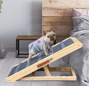 lot 279 image: IKARE Dog Ramp for Bed, 31 Long Wooden Foldable Dog Steps