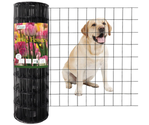 lot 280 image: FOREHOGAR Black PVC Coated Welded Wire Fence 24 Inch x 50 Foot, 2 Inch x 3 Inch 16GA
