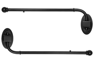 lot 409 image: MERIVILLE 24-38 Swing Arm Curtain Rod, 12 Diameter, Black, 2 Pieces