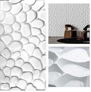 lot 415 image: Art3d Large PVC 3D Wall Panel Sandpits in White with Coverage 46.2 Sq.Ft, 6-Sheet 23.6 x 47.2inches
