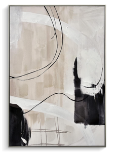 lot 416 image: Creoate Framed Wall Art, Abstract Hand Painted Textured Canvas