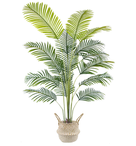 lot 434 image: Warmplants Artificial Palm Tree, 6ft Fake Areca Palm Plant with Basket
