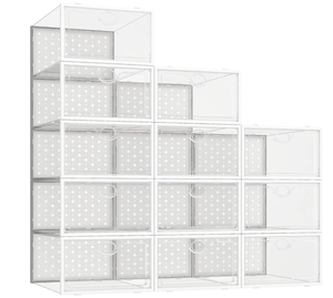 lot 446 image: Pinkpum Shoe Storage Boxes, Shoe Organizer for Closet Clear