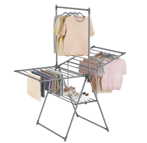 lot 448 image: SONGMICS Clothes Drying Rack, Foldable 2-Level Laundry Drying Rack