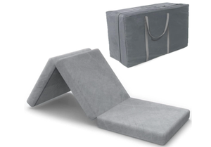 lot 472 image: SINWEEK Tri Folding Mattress Foam Topper 4 Thickness Floor Cot Mattress, 25 x 75 Inch