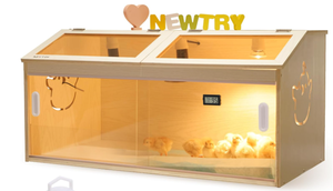 lot 485 image: NEWTRY Chicken Brooder Box Intelligent Sliding-Door Chick Brooder with 3 Heating Lamp, 1 Temp Controller, 2 Types of Thermometer up to 35 Chicks